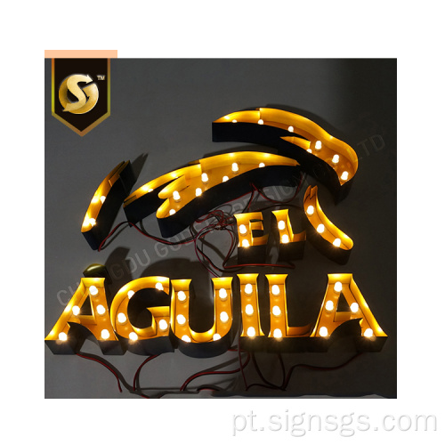 Sinal de letra de canal com luz de fundo LED personalizado